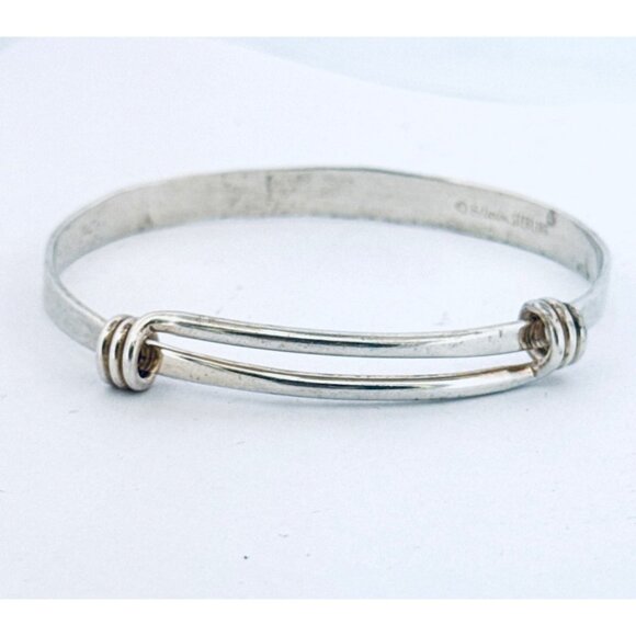 Estate Ed Levin Sterling Silver 925 Modernist Bangle Bracelet 5.5” Wrist 12.6g - Picture 1 of 11